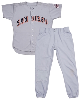1996-98 Tony Gwynn Game Used & Signed San Diego Padres Road Jersey With 1992-93 Pants (JSA)